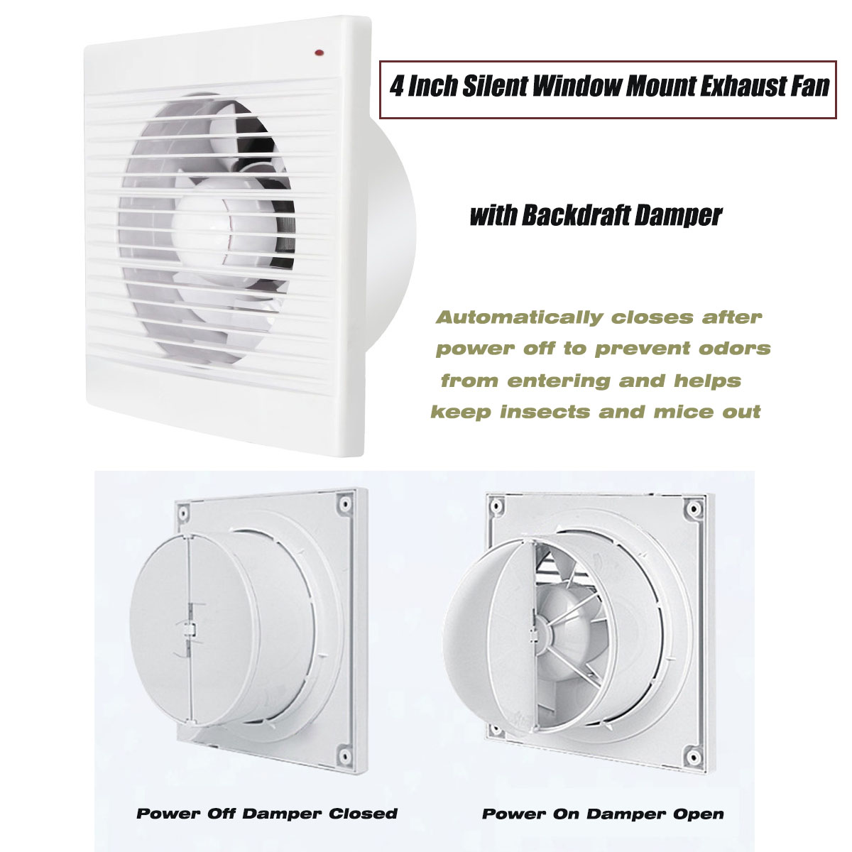 4 Inch Silent Window Mount Exh - đánh giá và giá Exhaust Fan Industrial