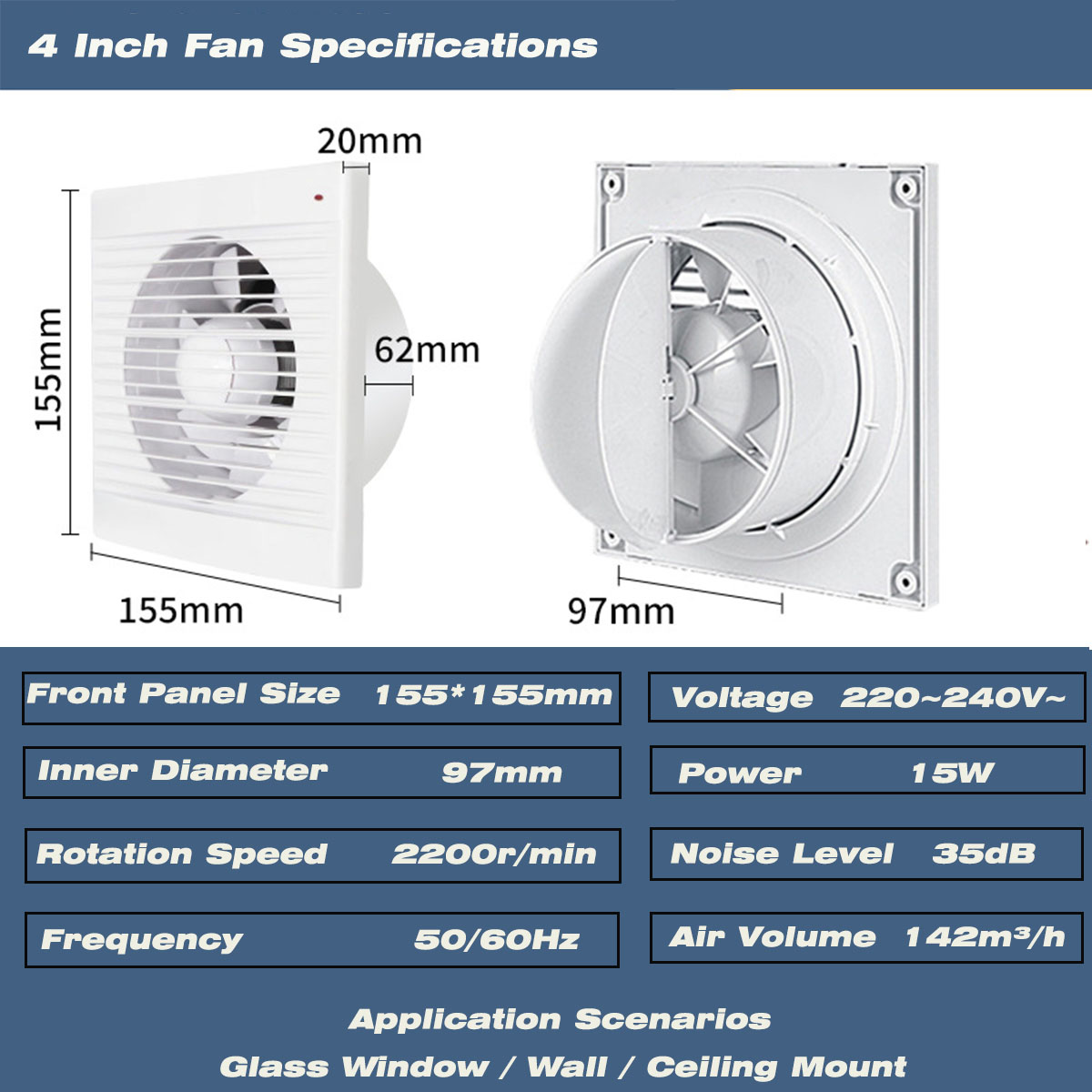 4 Inch Silent Window Mount Exh - đánh giá và giá Exhaust Fan Industrial